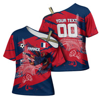Personalized France Football Gallic Cross Shoulder Shirt Rooster Mascot Flag Art - Birthplace Of Liberty