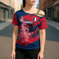 Personalized France Football Gallic Cross Shoulder Shirt Rooster Mascot Flag Art - Birthplace Of Liberty