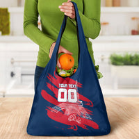 Personalized France Football Gallic Grocery Bag Rooster Mascot Flag Art - Birthplace Of Liberty