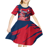 Personalized France Football Gallic Kid Short Sleeve Dress Rooster Mascot Flag Art - Birthplace Of Liberty