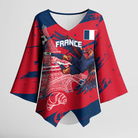 Personalized France Football Gallic Kimono Sleeve Blouse Rooster Mascot Flag Art - Birthplace Of Liberty