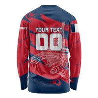 Personalized France Football Gallic Long Sleeve Shirt Rooster Mascot Flag Art - Birthplace Of Liberty