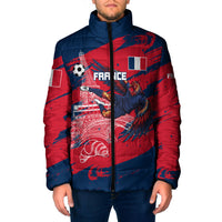 Personalized France Football Gallic Padded Jacket Rooster Mascot Flag Art - Birthplace Of Liberty