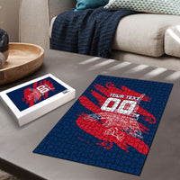Personalized France Football Gallic Puzzle Rooster Mascot Flag Art - Birthplace Of Liberty