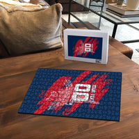 Personalized France Football Gallic Puzzle Rooster Mascot Flag Art - Birthplace Of Liberty