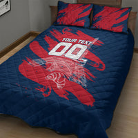 Personalized France Football Gallic Quilt Bed Set Rooster Mascot Flag Art - Birthplace Of Liberty