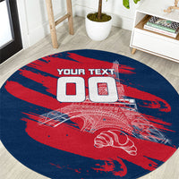 Personalized France Football Gallic Round Carpet Rooster Mascot Flag Art - Birthplace Of Liberty
