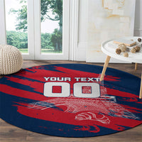 Personalized France Football Gallic Round Carpet Rooster Mascot Flag Art - Birthplace Of Liberty