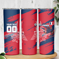 Personalized France Football Gallic Skinny Tumbler Rooster Mascot Flag Art - Birthplace Of Liberty