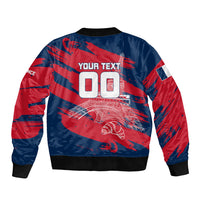 Personalized France Football Gallic Sleeve Zip Bomber Jacket Rooster Mascot Flag Art - Birthplace Of Liberty