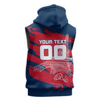 Personalized France Football Gallic Sleeveless Zip Hoodie Rooster Mascot Flag Art - Birthplace Of Liberty