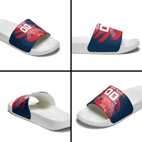 Personalized France Football Gallic Slide Sandals Rooster Mascot Flag Art - Birthplace Of Liberty