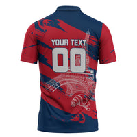 Personalized France Football Gallic Zipper Polo Shirt Rooster Mascot Flag Art - Birthplace Of Liberty