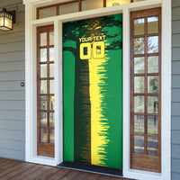 Personalized Senegal Football Lion Door Cover Fierce Roaring Lion Soccer Art With Senegal Flag