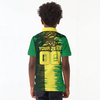 Personalized Senegal Football Lion Kid Polo Shirt Fierce Roaring Lion Soccer Art With Senegal Flag