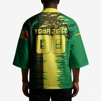 Personalized Senegal Football Lion Kimono Fierce Roaring Lion Soccer Art With Senegal Flag