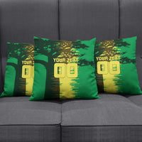 Personalized Senegal Football Lion Pillow Cover Fierce Roaring Lion Soccer Art With Senegal Flag