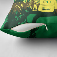 Personalized Senegal Football Lion Pillow Cover Fierce Roaring Lion Soccer Art With Senegal Flag