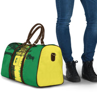 Personalized Senegal Football Lion Travel Bag Fierce Roaring Lion Soccer Art With Senegal Flag