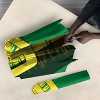 Personalized Senegal Football Lion Umbrella Fierce Roaring Lion Soccer Art With Senegal Flag