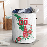 Personalized Iraq Football Laundry Basket Hawk Mascot Soccer - Samarra Tower And Red Roses