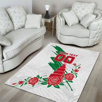 Personalized Iraq Football Area Rug Hawk Mascot Soccer - Samarra Tower And Red Roses