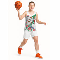 Personalized Iraq Football Basketball Jersey Hawk Mascot Soccer - Samarra Tower And Red Roses