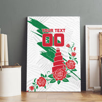 Personalized Iraq Football Canvas Wall Art Hawk Mascot Soccer - Samarra Tower And Red Roses