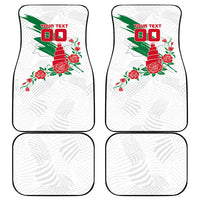 Personalized Iraq Football Car Mats Hawk Mascot Soccer - Samarra Tower And Red Roses