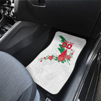 Personalized Iraq Football Car Mats Hawk Mascot Soccer - Samarra Tower And Red Roses