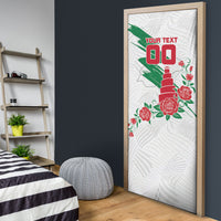 Personalized Iraq Football Door Cover Hawk Mascot Soccer - Samarra Tower And Red Roses