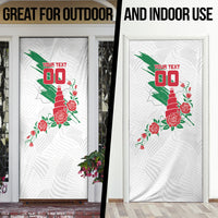 Personalized Iraq Football Door Cover Hawk Mascot Soccer - Samarra Tower And Red Roses