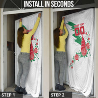Personalized Iraq Football Door Cover Hawk Mascot Soccer - Samarra Tower And Red Roses