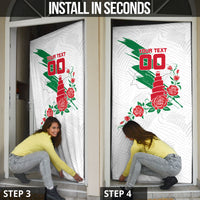 Personalized Iraq Football Door Cover Hawk Mascot Soccer - Samarra Tower And Red Roses