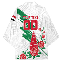 Personalized Iraq Football Kimono Hawk Mascot Soccer - Samarra Tower And Red Roses