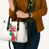Personalized Iraq Football Leather Bag Hawk Mascot Soccer - Samarra Tower And Red Roses