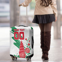 Personalized Iraq Football Luggage Cover Hawk Mascot Soccer - Samarra Tower And Red Roses