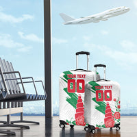 Personalized Iraq Football Luggage Cover Hawk Mascot Soccer - Samarra Tower And Red Roses