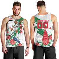 Personalized Iraq Football Men Tank Top Hawk Mascot Soccer - Samarra Tower And Red Roses