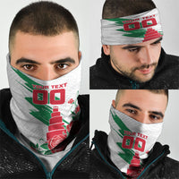 Personalized Iraq Football Neck Gaiter Hawk Mascot Soccer - Samarra Tower And Red Roses