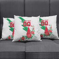 Personalized Iraq Football Pillow Cover Hawk Mascot Soccer - Samarra Tower And Red Roses