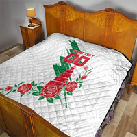 Personalized Iraq Football Quilt Hawk Mascot Soccer - Samarra Tower And Red Roses