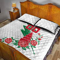 Personalized Iraq Football Quilt Bed Set Hawk Mascot Soccer - Samarra Tower And Red Roses