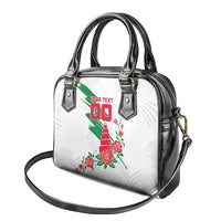 Personalized Iraq Football Shoulder Handbag Hawk Mascot Soccer - Samarra Tower And Red Roses