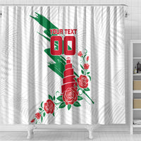 Personalized Iraq Football Shower Curtain Hawk Mascot Soccer - Samarra Tower And Red Roses
