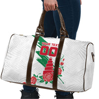 Personalized Iraq Football Travel Bag Hawk Mascot Soccer - Samarra Tower And Red Roses