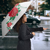 Personalized Iraq Football Umbrella Hawk Mascot Soccer - Samarra Tower And Red Roses