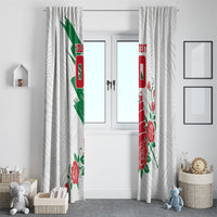 Personalized Iraq Football Window Curtain Hawk Mascot Soccer - Samarra Tower And Red Roses