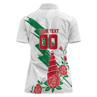 Personalized Iraq Football Women Polo Shirt Hawk Mascot Soccer - Samarra Tower And Red Roses