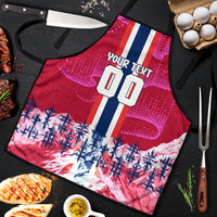 Personalized Norway Football Apron Viking Lion Soccer Mascot - Nordic Longship And Mountain Landscape